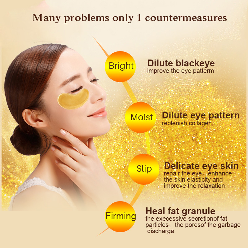 10/20pcs Golden Crystal Collag - Collagen Under Eye Patches recension och pris